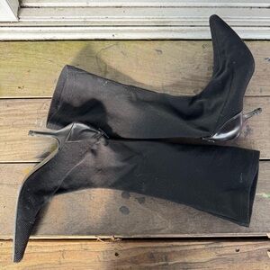 Black Pointed Toe Stiletto Boots